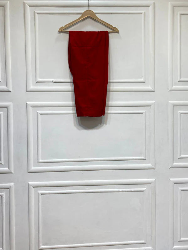 3 Piece - Pure Embroidered Bamber Chiffon RED Suit IS-0001